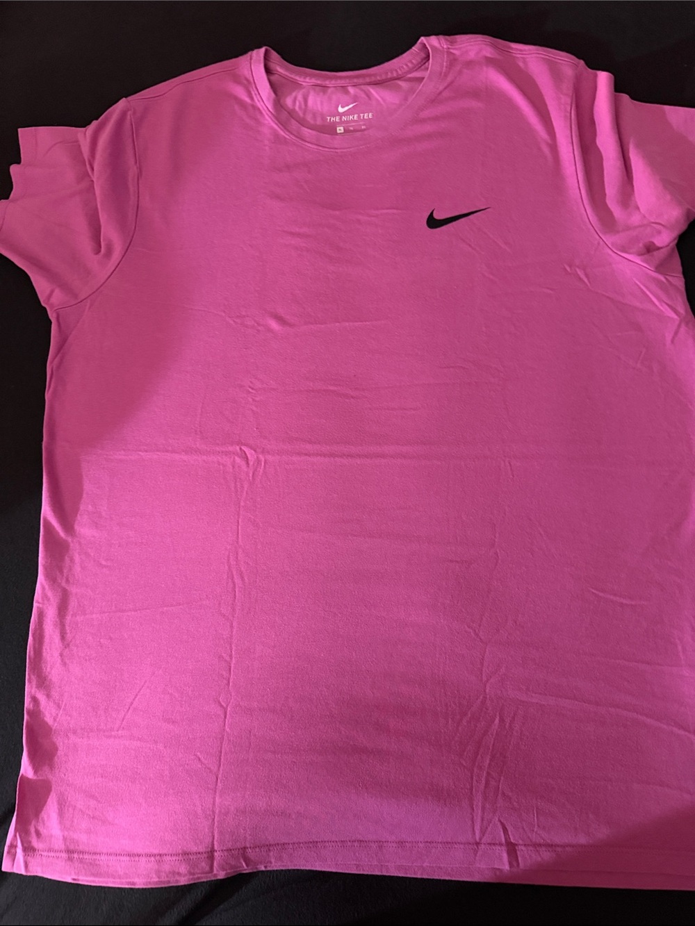 Nike Pink Short Sleeve Crew Tee with Black Swoosh